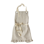 Ruffle Pin Stripe Apron - Tan