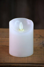 3x4" White Moving Flame LED Candle w/ Timer