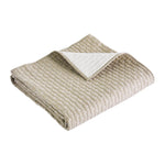 Cross Stitch Quilted Throw - Taupe - 50x60"