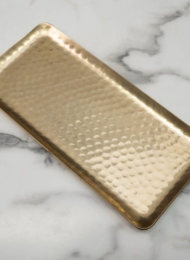 Gold Hammered Rectangular Tray