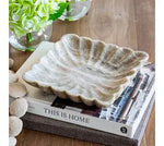 Beige Marble Petal Edge Square Tray