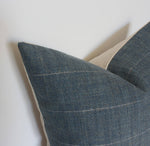 14x20 Dark Blue with Subtle Stripes Lumbar Pillow Cover
