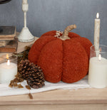 8" Dark Orange Boucle Pumpkin