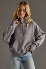 Charlotte Gray Quarter Zip Sweatshirt