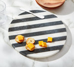 12" Striped Round Marble Board