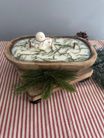 Snowman Dough Bowl Soy Candle - Balsam Fir