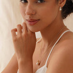 Elegant Natural Pearl and Rhinestone Studs - Sliver