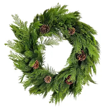 30" Mixed Cypress Wreath