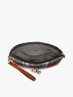 Tara Plaid Double Zip Crossbody - Maroon