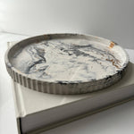 Joma Concrete Fluted Tray - Black Fusion Marble