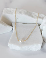 Rowan Single Pearl Gold Chain Necklace