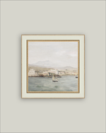 9x9 Sailboat Landscape Framed Antique Art