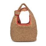 Ella Straw Tote Bag - Natural Red