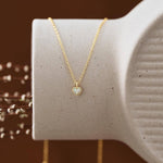 Dainty Opal Heart Pendant Necklace - Gold