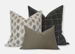 20x20 Cream and Charcoal Floral Pillow Cover
