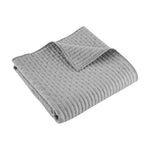 Cross Stitch Quilted Throw - Light Grey