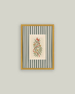 5x7 Holly Bells on Stripes Framed Art