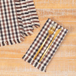 Brown Plaid Napkin S/4