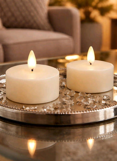 Grand Cream Tealight w/ 3D Flame