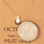 October Opal Gem Pendant Necklace