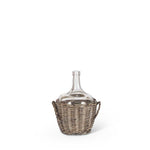 10" Glass Jar in Gray Wash Willow Basket