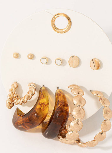 Assorted Stud & Hoop Earrings Set