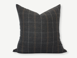 22x22 Glenton Dark Gray Plaid Pillow Cover