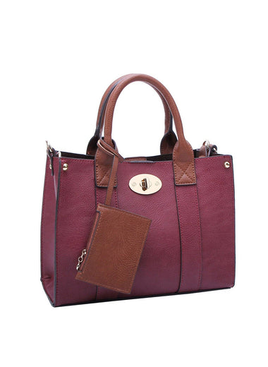 Cameran 3-in-1 Boxy Crossbody Bag & Satchel - Burgundy