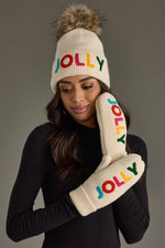 Beige Jolly Knit Mittens