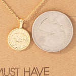 Hammered Mini Coin Pendant Necklace - Rose Gold