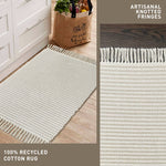 2'x3' Beige & Ivory Reversible Stripe Rug