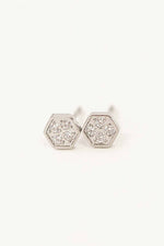 Bright Hexagon Stud Earrings
