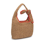 Ella Straw Tote Bag - Natural Red
