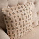16x16 Mustard Floral Block Print Pillow