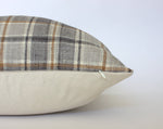 18x18 Brown Plaid Pillow Cover