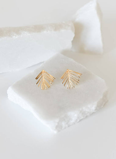 The Ada 18k Gold Palm Leaf Earrings