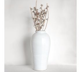 16" White French Vase