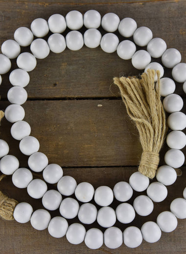 White Beaded Garland 60in