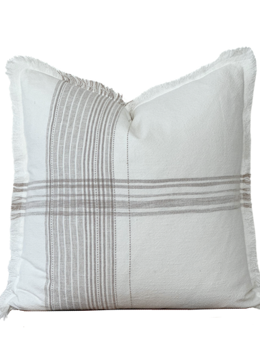20x20 Plaid Fringe Pillow Cover
