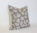 18x18 Charcoal Floral Pillow Cover