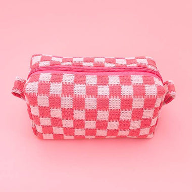Checkered Cosmetic Pouch