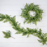 17" Mixed Fern & Boxwood Pick