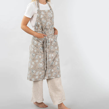 Wildflower Block Print Apron