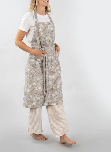 Wildflower Block Print Apron