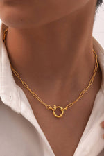 18K Stainless Steel Link Chain Necklace - Gold
