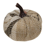 12/Pack, Cream & Gray Burlap Pumpkins 1.5"