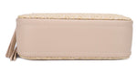 Jeena Two-Tone Straw Crossbody Bag - Natural Black