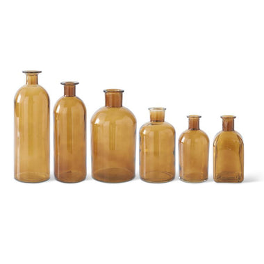 Amber Glass Bottle Vase