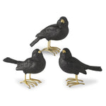 3.25" Glittered Black Resin Birds