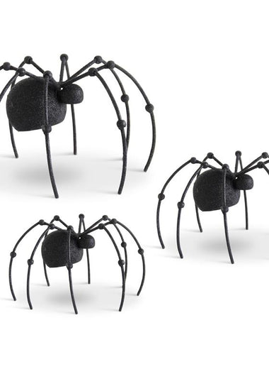 Black Metal Glittered Spider